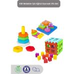 Eğitici Ilk Keşif Oyuncakları 3'lü Set - Eğitici Oyuncak & Bultak & Halkalar & Puzzle