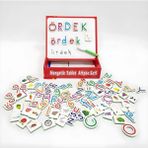 Eğitici Manyetik Harfler ile Kelime Oluşturma Seti - Magnet Tablet Alfabe ve Yazı Tahtası Set - Manyetik Montessori Alfabe Öğrenme Seti