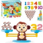 Eğitici Maymun Denge Oyunu - İşlem Kartlı Matematik Öğretici Oyun Seti - Eğitici Matematik Oyunu - A