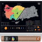 Eğitici Öğretici Metalik Scratch Map Türkiye Haritası Güneş Sistemli Il Plakalı Alan Kodlu Xl