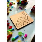 Eğitici Puzzle 4mm Plywood Ahşap Boyanabilir Çocuklar Için Hayvanlar Dinazor - Hayvanlar Serisi