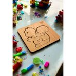 Eğitici Puzzle 4mm Plywood Ahşap Boyanabilir Çocuklar Için Hayvanlar Sincap - Hayvanlar Serisi
