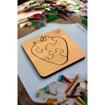 Eğitici Puzzle 4mm Plywood Ahşap Boyanabilir Çocuklar Için -Meyveler ve Sebzeler- Çilek