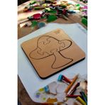 Eğitici Puzzle 4mm Plywood Ahşap Boyanabilir Çocuklar Için - Sebzeler Ve Meyveler - Mantar