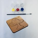 Eğitici Puzzle 4mm Plywood Ahşap Boyanabilir Çocuklar Için - Sebzeler veMeyveler - Mantar
