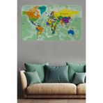 Eğitici Ülke ve Başkent Okyanus Detaylı Atlası Dünya Haritası Duvar Sticker -60x105-3835 Dropçek eticaretdrpharitastcker-3835