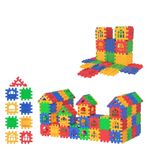 Eğitici ve Eğlenceli Oyuncak Puzzle City 128 Parça Yapboz El Becerisini Geliştiren 3D Yapı ve Tasarım Waffle Blok Seti