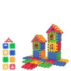 Eğitici ve Eğlenceli Oyuncak Puzzle City 64 Parça Anaokulu Oyuncakları 3D Yapı ve Tasarım Waffle Blok Seti