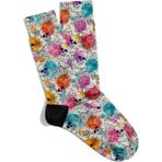 Eğlenceli Çorap Unisex Çiçek Renkli Kuru Kafa Desen Baskılı Çorap - Standart - Renkli - Renkli