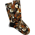 Eğlenceli Çorap Unisex Kahverengi Dansı Baskılı Çorap - Standart - Renkli - Renkli