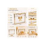 eğlencemarketi Gold Detaylı Şeffaf Hediye Çantası 30x25x5 cm Premium Asetat PVC Sunum Kutusu 10 Adet