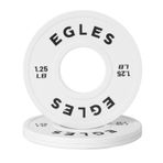 EGLES Değişim Plakaları Çift Beyaz 0,6 kg Kauçuk Kaplı Ağırlık Plakaları Çiftler halinde, Olimpiyat Tampon Plakaları, Renk Kodlu, IWF Standardı, 2-İnç Barbells Kuvvet Antrenmanı Ağırlık Plakaları Spor