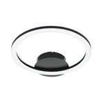 EGLO connect.z Smart-Home LED tavan lambası Parrapos-Z, ZigBee, uygulama ve sesli kumanda Alexa, ışık rengi ayarlanabilir (sıcak beyaz), kısılabilir, tavan lambası siyah beyaz, 34 x 30 cm