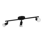 EGLO LED tavan lambası Buzz-LED, 3 ampullü tavan lambası, modern, metal tavan lambası, oturma odası lambası, siyah, mutfak lambası, GU10 duylu LED spotlar, U 48,5 cm
