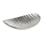 EGLO LIVING Forleyet dekoratif kase, dekorasyon için şık kase, dalgalı tasarımlı el yapımı dekoratif tabak, gümüş renkli alüminyum metal tabak, 26 x 18,5 cm