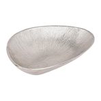 EGLO LIVING Forleyet dekoratif kase, dekorasyon için şık kase, dekoratif tabak, ince oluklu, metal tabak, nikel görünümlü alüminyum tabak, 24,5 x 17,5 cm