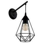 Eglo TARBES Duvar Apliği 1X60W E27 En:15,5cm-Yükseklik:37,5cm-Montaj Çıkıntısı:27,5cm- Ampul Dahil Değil