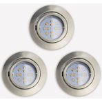 Eglo Tedo 5 W Ledli Led Duy Yuvarlak 3 Adet Nikel Sıva Altı Spot