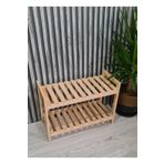 EGN Wood's 2 Raflı Ahşap Ayakkabılık Doğal Ağaç Ayakkabılık 2 Raflı 70x30x50
