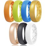 Egnaro İç Ark Ergonomik Nefes Alabilir Tasarım, Yarım Boyutlu Kadınlar için Silikon Yüzükler, Kadın Silikon Alyans, 6 mm Genişlik - 2 mm Kalınlık, 11(20.6mm), Silikon