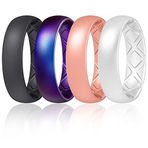 Egnaro İç Ark Ergonomik Nefes Alabilir Tasarım, Yarım Boyutlu Kadınlar için Silikon Yüzükler, Kadın Silikon Alyans, 6 mm Genişlik - 2 mm Kalınlık, 12(21.3mm), Silikon