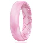 Egnaro İç Ark Ergonomik Nefes Alabilir Tasarım, Yarım Boyutlu Kadınlar için Silikon Yüzükler, Kadın Silikon Alyans, 6 mm Genişlik - 2 mm Kalınlık, 12(21.3mm)