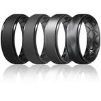 Egnaro İç Ark Ergonomik Nefes Alan Tasarım, Yarım Boyutlu Silikon Erkek Yüzükleri, 7 Yüzük / 4 Yüzük / 1 Yüzük Kauçuk Alyanslar, 8,5 mm Genişlik-2 mm Kalınlıkta, 13(22.3mm), Silikon, Kauçuk, elmas