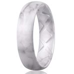 Egnaro İç Ark Ergonomik Nefes Alan Tasarım, Yarım Boyutlu Silikon Yüzükler, Kadın Silikon Alyans 6 mm Genişlik - 2 mm Kalınlık, 10(19.8mm)
