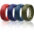 Egnaro Silikon Yüzük Erkek - Erkekler için Nefes Alabilen Kauçuk Alyans, Ömür Boyu Kapsama Alanı, Benzersiz Tasarım, Rahat Kesim Yüzük, 11(20.6mm), Silikon, Değerli Taş İçermez