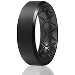 Egnaro Silikon Yüzük Erkek, İç Ark Ergonomik Nefes Alabilir Tasarım, Alyans 4'lü Set / Tek Yüzük, Kauçuk 9 mm Genişlik - 2,5 mm Kalınlık, 14(23.0mm), Değerli Taş İçermez