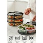 ego home 4 Adet 3 Bölmeli, Mikrodalga Ve Difrize Uygun Diyet Kabı Saklama Kabı Seti 1,1LT