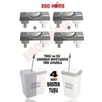 ego home Mote 2li Kirli Sepeti Çamaşır Sepeti Ve Tekli Kirli Çamaşır Sepeti Tam Uyumlu Basma Buton 4 Adet