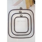 ego home Nurge Kare Kasnak Seti Ahsap Görünümlü Plastik 3 Lü Kare Set