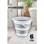 ego home Pratik Katlanabilir 6lt Akordiyon Kovası, Pratik Katlanabilir Banyo Araba Yıkama Su Kovası 6 Lt