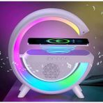 Egonex Kablosuz Telefon Şarj Bluetooth Hoparlör Istasyonu Ses Rgb Atmosfer Gece Işık BT-2301