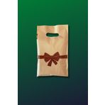 EGOPACK 17x25 Cm Mağaza Poşeti - Kurdele Desenli Baskılı El Geçme Mağaza Poşeti 100 Adet