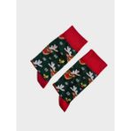 Egs Textile Yılbaşı Temalı - Desenli - Unısex Soket Çorap - 38 - 43 - Kırmızı - Beyaz - Yeşil