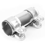 Egzoz kelepçesi paslanmaz çelik boru bağlantısı, çap 45 mm x 120 mm, egzoz kelepçeleri, çift kelepçeli, egzoz sistemi evrensel korozyona dayanıklı egzoz borusu kelepçesi, 45 mm çaplı egzoz borusu
