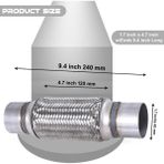 Egzoz Spiral Flex BORUSU,45MMX 240MM Üniversal Tip, Paslanmaz Çelik Çift Örgülü Flex Borusu