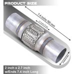 Egzoz Spiral Flex BORUSU,51MMX 190MM'' Üniversal Tip, Paslanmaz Çelik Çift Örgülü Egzoz Flex