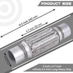 Egzoz Spiral Flex BORUSU,51MMX 240MM Üniversal Tip, Paslanmaz Çelik Çift Örgülü Flex Borusu