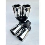 Egzozcum 60 Mm. Krom Düz Eşit (Dual) Çift Çıkışlı Paslanmaz Içi Boş Takım Egzoz Eksoz Ucu (2 Adet)