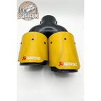 EGZOZCUM 90 mm Akrapovic Egzoz Ucu - Sol Dual Sarı Paslanmaz Karbon Universal
