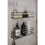 EHA HOME 2li Set Siyah Şampuanlık Banyo Düzenleyici Yapışkanlı 4 Askılı Duş Rafı Organizer