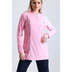 Ehil Doktor - Hemşire Forması Likralı Tesettür Üniforma Tek Üst Likralı Tesettür - Pembe - 2XL