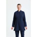 Ehil Doktor/hemsire Forması Likralı Tesettür Üniforma Tek Üst Likralı Tesettür - Lacivert - 3XL