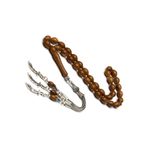 EHİNOS Erkek Gümüş Püskül 7x11mm Beyzi Kesim Kuka Tesbih, Zülfikar Kılıcı