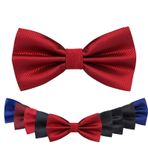 EHIOG Erkekler için Önceden Bağlanmış Papyon, Ayarlanabilir Papyon, Tux Papyon Resmi Boyun Papyon Saten Papyon Parti Düğün için, Şarap Kırmızısı Izgara, 6*12cm