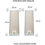Ehla Filtre 20,5 X47,4 cm Ankastre Aspiratör Davlumbaz Alüminyum Yağ Filtresi 2 Adet Set