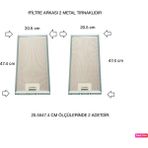 Ehla Filtre White Daisy - 20, 5 x 47, 4 cm Ankastre Aspiratör Davlumbaz Alüminyum Yağ Filtresi 2 Adet Set